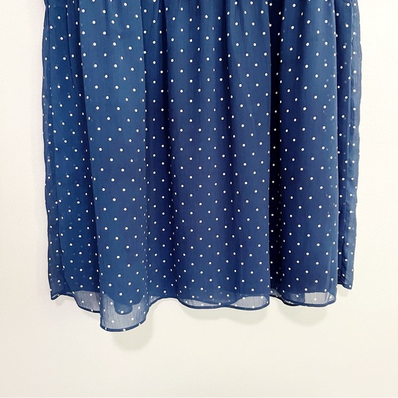 BOGO! Madewell Georgette Smock-Top Mini Dress Navy Polka Dot Size Medium - Picture 4 of 9